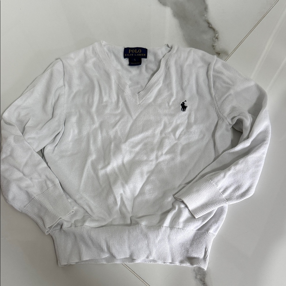 Polo by Ralph Lauren boysClassic White V-Neck Sweater